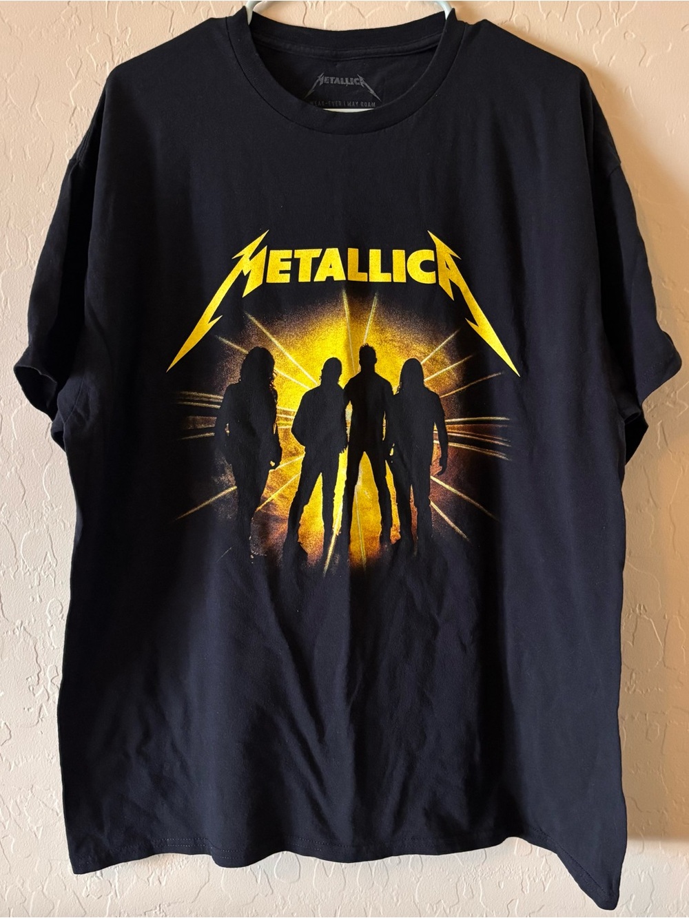 Metallica Men’s Black Short Sleeve Graphic Tee - Yellow Front Print